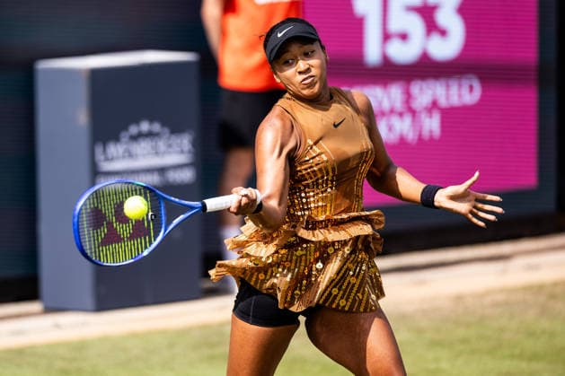 BAD HOMBURG, GERMANY - JUNE 23: Naomi Osaka (JPN) during the Bad Homburg Open powered by Solarwatt Singles match between Naomi Osaka (JPN) vs Elise Mertens (BEL) at Kurpark Bad Homburg on June 23, 2026 in Bad Homburg, Germany. Hessen Germany Copyright: xSteffiexWunderlx