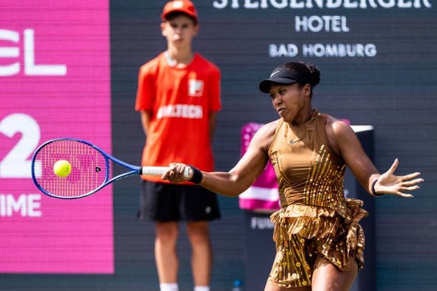 BAD HOMBURG, GERMANY - JUNE 23: Naomi Osaka (JPN) during the Bad Homburg Open powered by Solarwatt Singles match between Naomi Osaka (JPN) vs Elise Mertens (BEL) at Kurpark Bad Homburg on June 23, 2026 in Bad Homburg, Germany. Hessen Germany Copyright: xSteffiexWunderlx