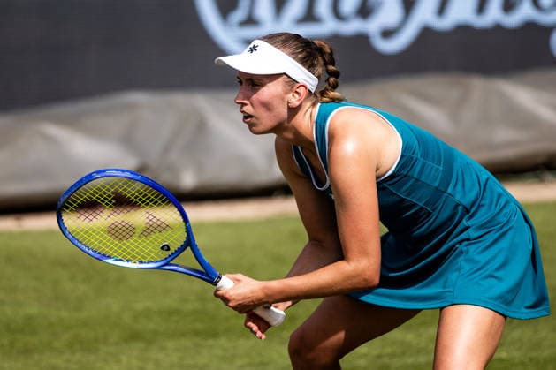 BAD HOMBURG, GERMANY - JUNE 23: Elise Mertens (BEL) during the Bad Homburg Open powered by Solarwatt Singles match between Naomi Osaka (JPN) vs Elise Mertens (BEL) at Kurpark Bad Homburg on June 23, 2026 in Bad Homburg, Germany. Hessen Germany Copyright: xSteffiexWunderlx