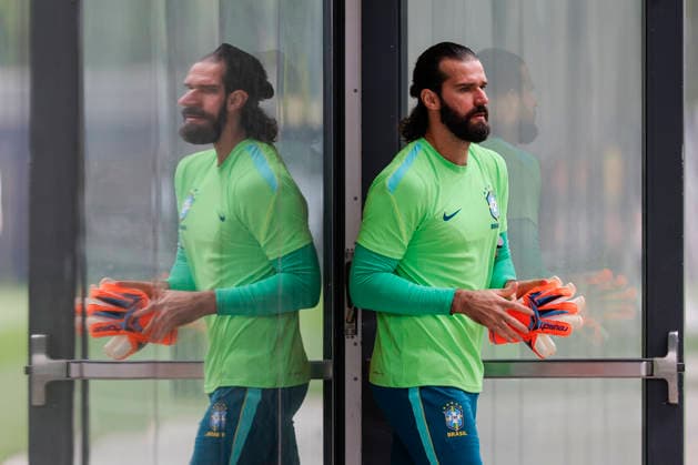 Alisson of Brazil reacts during a training session at center Columbia Park in Morristown, New Jersey, US, on 22 June 2026. Brazil national team, Nationalteam Training in New Jersey !ACHTUNG: NUR REDAKTIONELLE NUTZUNG!  Copyright: xSebastiaoxMoreirax GRAF4112 20260623-55020683887_1