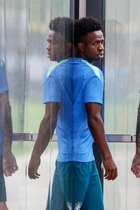 Vini Jr. of Brazil reacts during a training session at center Columbia Park in Morristown, New Jersey, US, on 22 June 2026. Brazil national team, Nationalteam Training in Toronto !ACHTUNG: NUR REDAKTIONELLE NUTZUNG!  Copyright: xSebastiaoxMoreirax GRAF4111 0859828042st