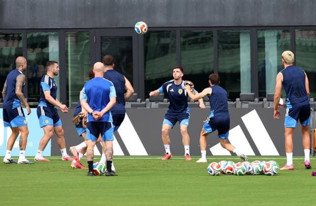 Scotland players during a training session Scotland Training, 2026 FIFA World Cup, WM, Weltmeisterschaft, Fussball Football, Inter Miami Stadium, Miami, Florida, USA - 23 Jun 2026Miami Inter Miami Stadium Florida (FL) United States of America EDITORIAL USE ONLY No use with unauthorised audio, video, data, fixture lists, club league logos or live services. Online in-match use limited to 120 images, no video emulation. No use in betting, games or single club league player publications.  Copyright: xChrisxArjoon Shutterstockx 16956018c