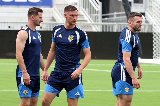 Dominic Hyam of Scotland during a training session Scotland Training, 2026 FIFA World Cup, WM, Weltmeisterschaft, Fussball Football, Inter Miami Stadium, Miami, Florida, USA - 23 Jun 2026Miami Inter Miami Stadium Florida (FL) United States of America EDITORIAL USE ONLY No use with unauthorised audio, video, data, fixture lists, club league logos or live services. Online in-match use limited to 120 images, no video emulation. No use in betting, games or single club league player publications.  Copyright: xChrisxArjoon Shutterstockx 16956018g