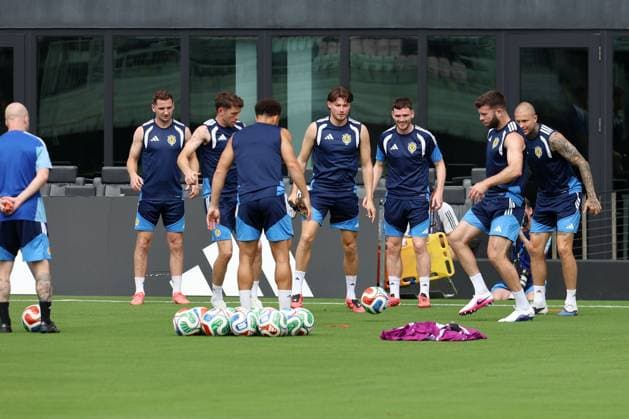 Scotland players during a training session Scotland Training, 2026 FIFA World Cup, WM, Weltmeisterschaft, Fussball Football, Inter Miami Stadium, Miami, Florida, USA - 23 Jun 2026Miami Inter Miami Stadium Florida (FL) United States of America EDITORIAL USE ONLY No use with unauthorised audio, video, data, fixture lists, club league logos or live services. Online in-match use limited to 120 images, no video emulation. No use in betting, games or single club league player publications.  Copyright: xChrisxArjoon Shutterstockx 16956018n