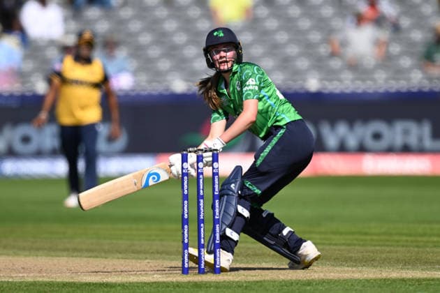 Sri Lanka Women v Ireland Women, ICC Women s T20 World Cup Alice Tector of Ireland hits the ball to the boundary for four runs during the ICC Women s T20 World Cup match between Sri Lanka Women and Ireland Women at the Seat Unique Stadium, Bristol, UK on 23 June 2026. Bristol Seat Unique Stadium Gloucestershire UK Editorial use only , Copyright: xGrahamxHuntx PSI-24399-0050