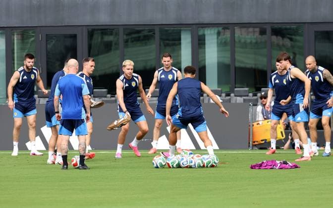 Scotland players during a training session Scotland Training, 2026 FIFA World Cup, WM, Weltmeisterschaft, Fussball Football, Inter Miami Stadium, Miami, Florida, USA - 23 Jun 2026Miami Inter Miami Stadium Florida (FL) United States of America EDITORIAL USE ONLY No use with unauthorised audio, video, data, fixture lists, club league logos or live services. Online in-match use limited to 120 images, no video emulation. No use in betting, games or single club league player publications.  Copyright: xChrisxArjoon Shutterstockx 16956018r
