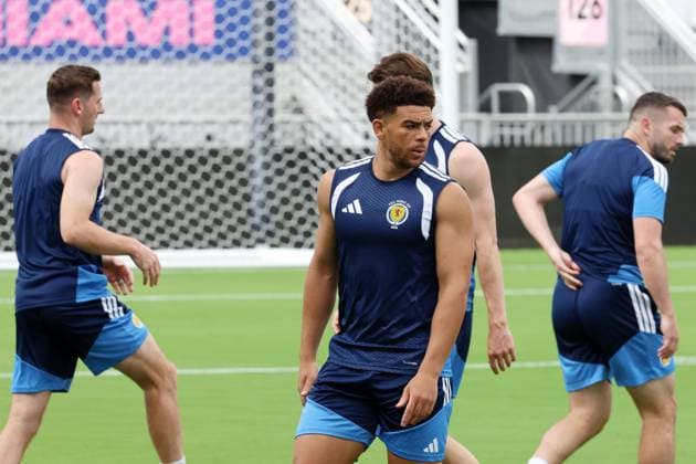 Scotland national team, Nationalteam training prior to the 2026 FIFA World Cup, WM, Weltmeisterschaft, Fussball Group C game against Brazil. Scotland Training, 2026 FIFA World Cup, Football, Inter Miami Stadium, Miami, Florida, USA - 23 Jun 2026Miami Inter Miami Stadium Florida (FL) United States of America EDITORIAL USE ONLY No use with unauthorised audio, video, data, fixture lists, club league logos or live services. Online in-match use limited to 120 images, no video emulation. No use in betting, games or single club league player publications.  Copyright: xChrisxArjoon Shutterstockx 16956018u