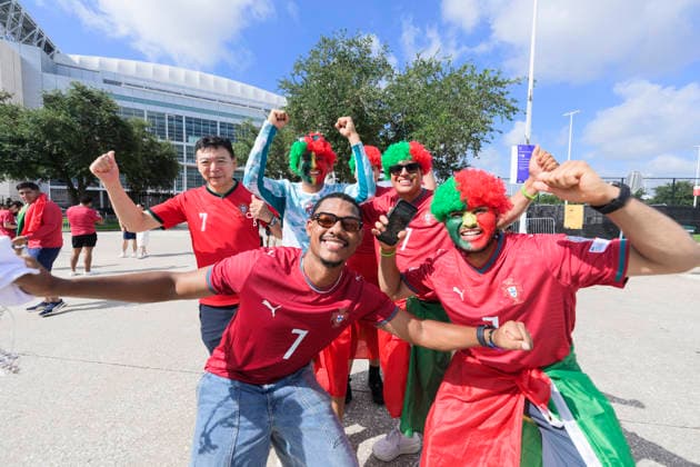 260623 Fans of Portugal outside Houston stadium ahead of the FIFA World Cup, WM, Weltmeisterschaft, Fussball 2026 football match between Portugal and Uzbekistan on June 23, 2026 in Houston. Photo: Ludvig Thunman BILDBYRAN kod LT LT0803 fotboll football soccer fotball vm fotbolls-vm fotball-vm fotbolls-vm 2026 fifa world cup 2026 day 13 bbeng publik fans supporters *** June 23, 2026  Copyright: LUDVIGxTHUNMAN BB260623LT001
