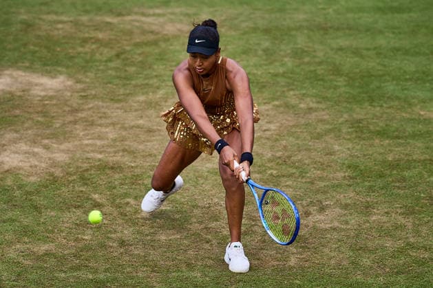 June 23, 2026, Bad Homburg, Hessen, Germany: Naomi Osaka of Japan returns with backhand to Elise Mertens of Belgium during the BAD HOMBURG OPEN powered by SOLARWATTT- WTA500 - Womens Tennis, 23.6.2026 in Bad Homburg (Tennis-Club Bad Homburg), Germany - Photo: Tennis 2026: Bad Hombug Open - WTA500: OSAKA 6:3 6:3 MERTENS  - ZUMAs343 20260623_zsp_s343_098 Copyright: xMathiasxSchulzx