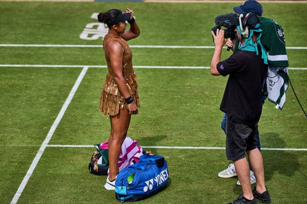 June 23, 2026, Bad Homburg, Hessen, Germany: Naomi Osaka of Japan in interview after her Match against Elise Mertens of Belgium during the BAD HOMBURG OPEN powered by SOLARWATTT- WTA500 - Womens Tennis, 23.6.2026 in Bad Homburg (Tennis-Club Bad Homburg), Germany - Photo: Tennis 2026: Bad Hombug Open - WTA500: OSAKA 6:3 6:3 MERTENS  - ZUMAs343 20260623_zsp_s343_099 Copyright: xMathiasxSchulzx