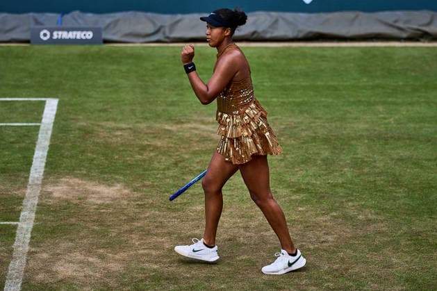 June 23, 2026, Bad Homburg, Hessen, Germany: Naomi Osaka of Japan reacts with clenched fist after the Match point against Elise Mertens of Belgium during the BAD HOMBURG OPEN powered by SOLARWATTT- WTA500 - Womens Tennis, 23.6.2026 in Bad Homburg (Tennis-Club Bad Homburg), Germany - Photo: Tennis 2026: Bad Hombug Open - WTA500: OSAKA 6:3 6:3 MERTENS  - ZUMAs343 20260623_zsp_s343_101 Copyright: xMathiasxSchulzx