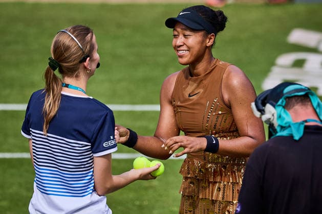 June 23, 2026, Bad Homburg, Hessen, Germany: Naomi Osaka of Japan is signing some tennis Balls after her Match against Elise Mertens of Belgium during the BAD HOMBURG OPEN powered by SOLARWATTT- WTA500 - Womens Tennis, 23.6.2026 in Bad Homburg (Tennis-Club Bad Homburg), Germany - Photo: Tennis 2026: Bad Hombug Open - WTA500: OSAKA 6:3 6:3 MERTENS  - ZUMAs343 20260623_zsp_s343_105 Copyright: xMathiasxSchulzx