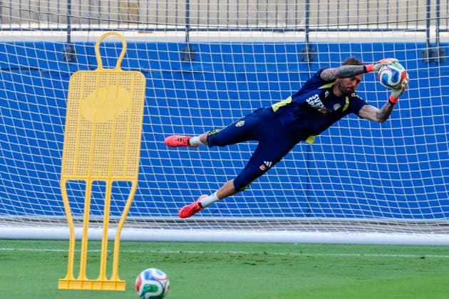 Sweden s goalkeeper Kristoffer Nordfeldt takes part in a training session held at FC Dallas Stadium, in Dallas, United States, 23 June 2026. Sweden will face Japan in their 2026 FIFA World Cup, WM, Weltmeisterschaft, Fussball Group F soccer match on 26 June. 2026 FIFA World Cup - Group F - Sweden s training session !ACHTUNG: NUR REDAKTIONELLE NUTZUNG!  Copyright: xMariscalx GRAF4190 20260623-55020684586_1