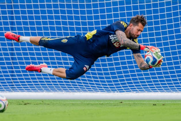 260623 Goalkeeper Kristoffer Nordfeldt of the Swedish national football team at a training session during day 13 of the FIFA World Cup, WM, Weltmeisterschaft, Fussball 2026 on June 23, 2026 in Dallas. Photo: Petter Arvidson BILDBYRAN kod PA PA1250 fotboll football soccer fotball vm fotbolls-vm fotball-vm fotbolls-vm 2026 fifa world cup 2026 träning practice training sverige sweden sverige a day 13 bbeng *** 260623 Goalkeeper Kristoffer Nordfeldt of the Swedish national soccer team at a training session on Day 13 of the 2026 FIFA World Cup on June 23, 2026 in Dallas. Photo by Petter Arvidson, BILDBYRAN. Code  Copyright: PETTERxARVIDSON BB260623PA006