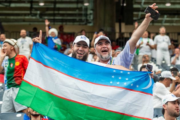 June 23, 2026: Uzbekistan fans prior to a FIFA World Cup, WM, Weltmeisterschaft, Fussball Group K match between Portugal and Uzbekistan in Houston, TX. .. CSM USA - ZUMAc04_ 20260623_faf_c04_002 Copyright: xTraskxSmithx