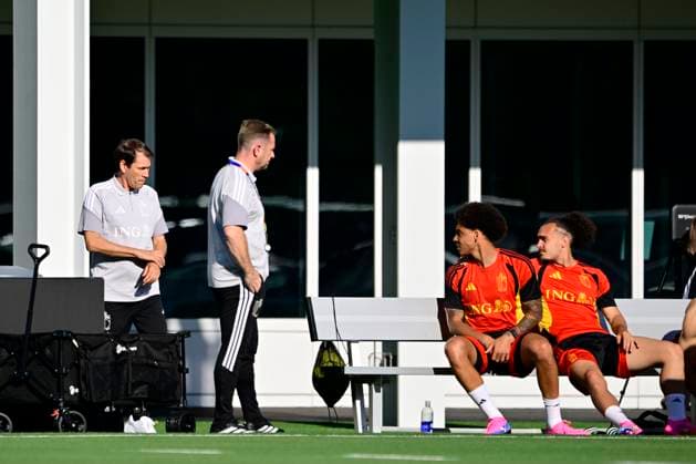 Belgian national football team - FIFA World Cup, WM, Weltmeisterschaft, Fussball 2026 - media activities 22 06 2026 RENTON, UNITED STATES OF AMERICA - JUNE 22 : Garcia Rudi head coach of Belgium, Witsel Axel midfielder of Belgium and Theate Arthur defender of Belgium pictured during a training session of the Belgian national football team during the FIFA World Cup 2026 on June 22, 2026 in Renton, United States of America, 22 06 2026 Renton United States of America  Copyright: xJanxDexMeuleneirx