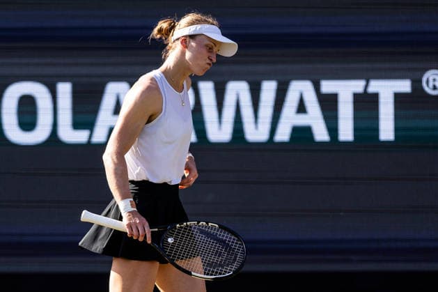 BAD HOMBURG, GERMANY - JUNE 23: Liudmila Samsonova cheers during the Bad Homburg Open powered by Solarwatt Singles match between Liudmila Samsonova vs Elina Svitolina (UKR) at Kurpark Bad Homburg on June 23, 2026 in Bad Homburg, Germany. Hessen Germany Copyright: xSteffiexWunderlx