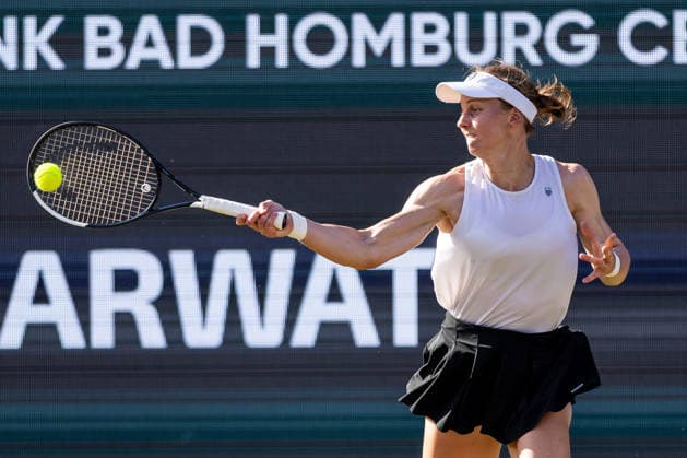 BAD HOMBURG, GERMANY - JUNE 23: Liudmila Samsonova during the Bad Homburg Open powered by Solarwatt Singles match between Liudmila Samsonova vs Elina Svitolina (UKR) at Kurpark Bad Homburg on June 23, 2026 in Bad Homburg, Germany. Hessen Germany Copyright: xSteffiexWunderlx