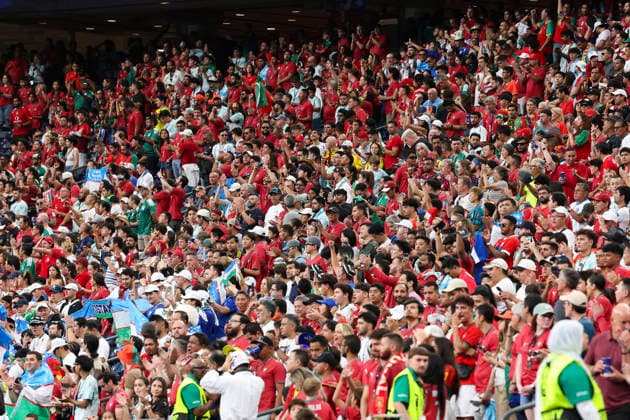 Supporters cheer up before the Group K match between Portugal and Uzbekistan at the 2026 FIFA World Cup, WM, Weltmeisterschaft, Fussball 2026 group stage match at the Houston stadium, United States, 23 June 2026. FIFA World Cup 2026 - Group K - Portugal vs Uzbekistan !ACHTUNG: NUR REDAKTIONELLE NUTZUNG!  Copyright: xCarlosxRamirezx GRAF4246 20260623-55020685199_1