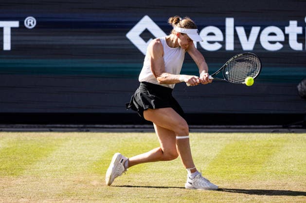BAD HOMBURG, GERMANY - JUNE 23: Liudmila Samsonova during the Bad Homburg Open powered by Solarwatt Singles match between Liudmila Samsonova vs Elina Svitolina (UKR) at Kurpark Bad Homburg on June 23, 2026 in Bad Homburg, Germany. Hessen Germany Copyright: xSteffiexWunderlx