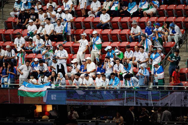Uzbekistan fans seen during FIFA World Cup, WM, Weltmeisterschaft, Fussball 2026 game between national teams of Portugal and Uzbekistan (Grzegorz Wajda Ball Raw Images) Houston Houston Stadium USA Copyright: xGrzegorzxWajdax grzegorzwajda_portugal_uzbekistan_2526-3