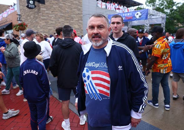 Foxborough, USA, 23rd June 2026. Fans gather before the England vs Ghana FIFA World Cup, WM, Weltmeisterschaft, Fussball match at Gillette Stadium, Foxborough. Picture credit should read: Paul Terry Sportimage EDITORIAL USE ONLY. No use with unauthorised audio, video, data, fixture lists, club league logos or live services. Online in-match use limited to 120 images, no video emulation. No use in betting, games or single club league player publications. SPI_001_PT_Eng_Ghana SPI-4840-0001