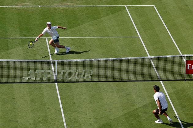 RECORD DATE NOT STATED 23rd June 2026; Devonshire Park Lawn Tennis Club, Eastbourne, East Sussex, England; Lexus Eastbourne Open Tennis, Day Three; Arthur Fery (GBR) plays a forehand shot against Roman Andres Burruchaga (ARG) HongboxChen