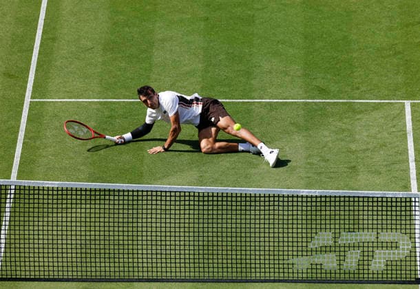 RECORD DATE NOT STATED 23rd June 2026; Devonshire Park Lawn Tennis Club, Eastbourne, East Sussex, England; Lexus Eastbourne Open Tennis, Day Three; Roman Andres Burruchaga (ARG) plays a forehand shot against Arthur Fery (GBR) HongboxChen