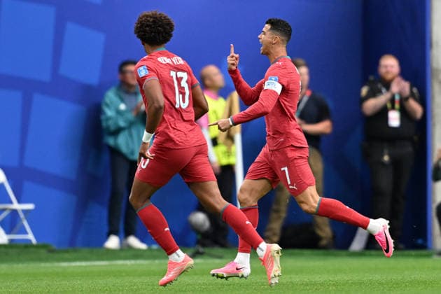 Gc Houston (Stati Uniti) 23 06 2026 - Mondiali di Calcio 2026 Portogallo-Uzbekistan foto Giacomo Cosua Image nella foto: esultanza gol Cristiano Ronaldo 