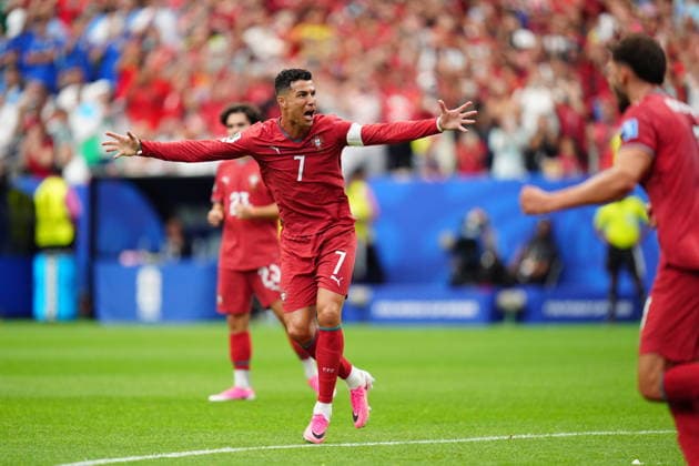 Portugal v Uzbekistan - FIFA World Cup, WM, Weltmeisterschaft, Fussball 2026 - Group K HOUSTON, USA - JUNE 23: Cristiano Ronaldo of Portugal celebrates after Nuno Mendes goal during the 2026 FIFA World Cup First Stage Group K match between Portugal and Uzbekistan at NRG Stadium (Houston Stadium) in Houston, Texas, United States on June 23, 2026. Hakan Akgun Anadolu Texas United States. Editorial use only. Please get in touch for any other usage.  Copyright: x2026xAnadoluxHakanxAkgunx