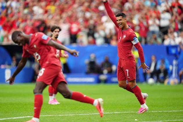 Portugal v Uzbekistan - FIFA World Cup, WM, Weltmeisterschaft, Fussball 2026 - Group K HOUSTON, USA - JUNE 23: Cristiano Ronaldo of Portugal celebrates after Nuno Mendes goal during the 2026 FIFA World Cup First Stage Group K match between Portugal and Uzbekistan at NRG Stadium (Houston Stadium) in Houston, Texas, United States on June 23, 2026. Hakan Akgun Anadolu Texas United States. Editorial use only. Please get in touch for any other usage.  Copyright: x2026xAnadoluxHakanxAkgunx