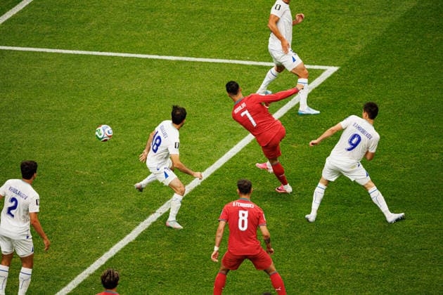 Cristiano Ronaldo seen celebrating after scoring goal during FIFA World Cup, WM, Weltmeisterschaft, Fussball 2026 game between national teams of Portugal and Uzbekistan (Grzegorz Wajda Ball Raw Images) Houston Houston Stadium USA Copyright: xGrzegorzxWajdax grzegorzwajda_portugal_uzbekistan_2526_2-2