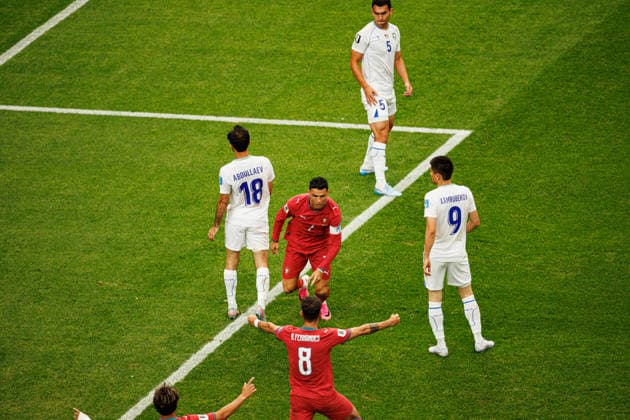 Cristiano Ronaldo seen celebrating after scoring goal during FIFA World Cup, WM, Weltmeisterschaft, Fussball 2026 game between national teams of Portugal and Uzbekistan (Grzegorz Wajda Ball Raw Images) Houston Houston Stadium USA Copyright: xGrzegorzxWajdax grzegorzwajda_portugal_uzbekistan_2526_2-3