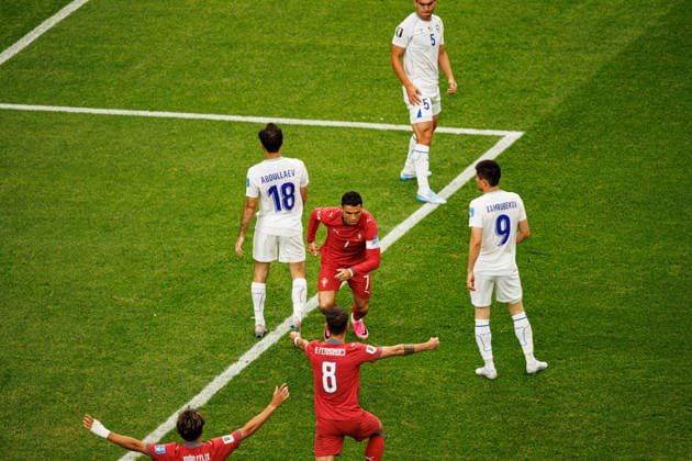 Cristiano Ronaldo seen celebrating after scoring goal during FIFA World Cup, WM, Weltmeisterschaft, Fussball 2026 game between national teams of Portugal and Uzbekistan (Grzegorz Wajda Ball Raw Images) Houston Houston Stadium USA Copyright: xGrzegorzxWajdax grzegorzwajda_portugal_uzbekistan_2526_2-4