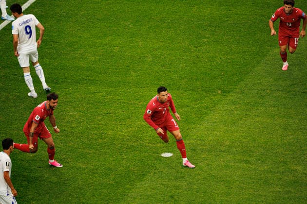 Cristiano Ronaldo seen celebrating after scoring goal during FIFA World Cup, WM, Weltmeisterschaft, Fussball 2026 game between national teams of Portugal and Uzbekistan (Grzegorz Wajda Ball Raw Images) Houston Houston Stadium USA Copyright: xGrzegorzxWajdax grzegorzwajda_portugal_uzbekistan_2526_2-6