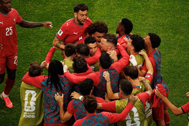 Cristiano Ronaldo and players of Portugal seen celebrating after scoring goal during FIFA World Cup, WM, Weltmeisterschaft, Fussball 2026 game between national teams of Portugal and Uzbekistan (Grzegorz Wajda Ball Raw Images) Houston Houston Stadium USA Copyright: xGrzegorzxWajdax grzegorzwajda_portugal_uzbekistan_2526_2-24