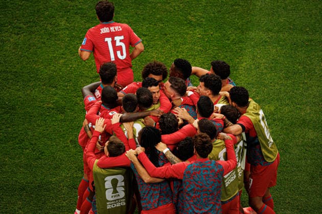 Cristiano Ronaldo and players of Portugal seen celebrating after scoring goal during FIFA World Cup, WM, Weltmeisterschaft, Fussball 2026 game between national teams of Portugal and Uzbekistan (Grzegorz Wajda Ball Raw Images) Houston Houston Stadium USA Copyright: xGrzegorzxWajdax grzegorzwajda_portugal_uzbekistan_2526_2-29