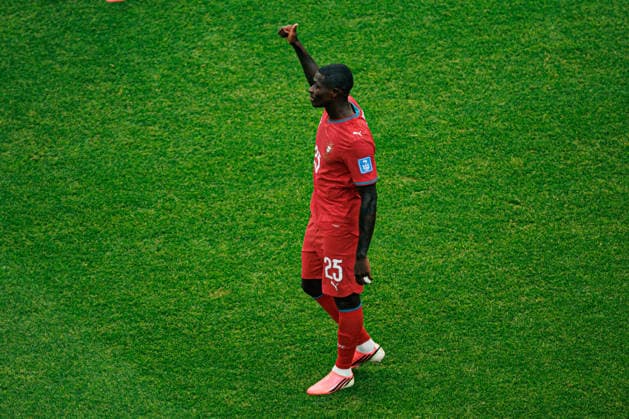 Nuno Mendes seen celebrating after scoring goal during FIFA World Cup, WM, Weltmeisterschaft, Fussball 2026 game between national teams of Portugal and Uzbekistan (Grzegorz Wajda Ball Raw Images) Houston Houston Stadium USA Copyright: xGrzegorzxWajdax grzegorzwajda_portugal_uzbekistan_2526_4-24