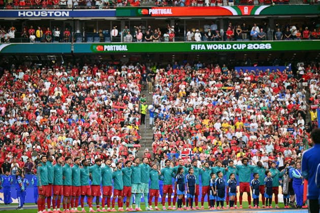 FIFA World Cup, WM, Weltmeisterschaft, Fussball 2026 - Group K - Portugal vs Uzbekistan Portugal s players during the national anthem prior to the FIFA World Cup 2026 group stage match Portugal against Uzbekistan, in Houston, USA, 23 June 2026. HOUSTON United States  Copyright: xSAMxWASSONx