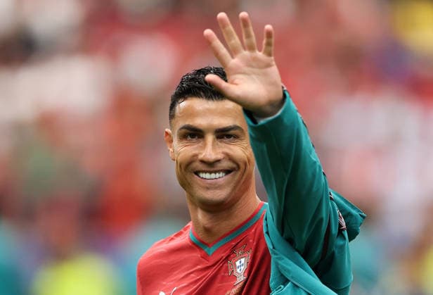 (260624) -- HOUSTON, June 24, 2026 -- Cristiano Ronaldo of Portugal reacts before the group K match between Portugal and Uzbekistan at the 2026 FIFA World Cup, WM, Weltmeisterschaft, Fussball at Houston Stadium in Houston, the United States, June 23, 2026. ) (SP)U.S.-HOUSTON-FOOTBALL-FIFA WORLD CUP-GROUP K-POR VS UZB LixMing 