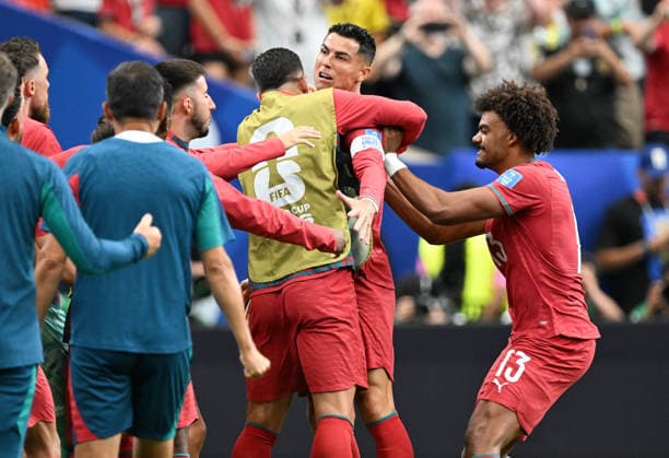 (260624) -- HOUSTON, June 24, 2026 -- Cristiano Ronaldo (2nd R) of Portugal celebrates scoring with teammates during the group K match between Portugal and Uzbekistan at the 2026 FIFA World Cup, WM, Weltmeisterschaft, Fussball at Houston Stadium in Houston, the United States, June 23, 2026. ) (SP)U.S.-HOUSTON-FOOTBALL-FIFA WORLD CUP-GROUP K-POR VS UZB XiaoxYijiu 