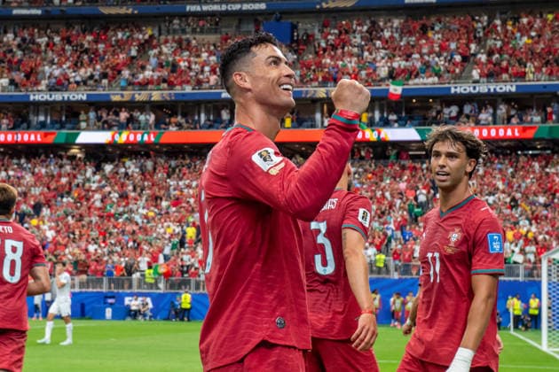 June 23, 2026: Portugal forward Cristiano Ronaldo (7) celebrates his goal during a FIFA World Cup, WM, Weltmeisterschaft, Fussball Group K match between Portugal and Uzbekistan in Houston, TX. .. CSM FIFA World Cup 2026: Portugal Vs Uzbekistan JUN 23  - ZUMAc04_ 20260623_faf_c04_017 Copyright: xTraskxSmithx