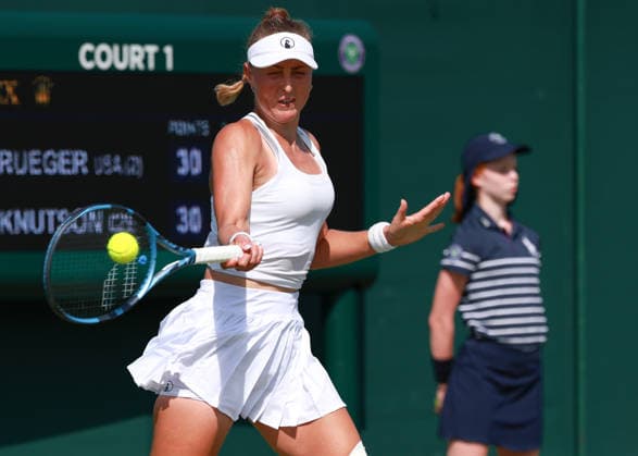 Gabriela Knutson (CZE), Damen Einzel, Ladies Singles, Qualifikation, Wimbledon Tennis - Wimbledon 2026 - Grand Slam ITF ATP, Tennis Herren WTA, Tennis Damen - AELTC - London - - Great Britain - 23 June 2026. *** Gabriela Knutson CZE, Womens Singles, Qualifying, Wimbledon Tennis, Wimbledon 2026, Grand Slam, ITF, ATP, WTA, AELTC, London, Great Britain, June 23, 2026,detected_source_language Copyright: xJuergenxHasenkopfx
