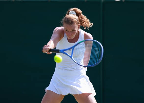 Jessika Ponchet (FRA), Damen Einzel, Ladies Singles, Qualifikation, Wimbledon Tennis - Wimbledon 2026 - Grand Slam ITF ATP, Tennis Herren WTA, Tennis Damen - AELTC - London - - Great Britain - 23 June 2026. *** Jessika Ponchet (FRA), Womens Singles, Qualifying, Wimbledon Tennis, Wimbledon 2026, Grand Slam, ITF, ATP, WTA, AELTC, London, Great Britain, June 23, 2026,detected_source_language Copyright: xJuergenxHasenkopfx