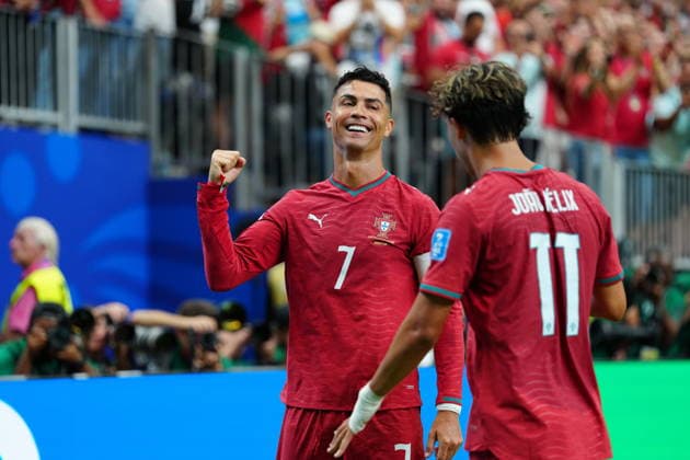 Portugal v Uzbekistan - FIFA World Cup, WM, Weltmeisterschaft, Fussball 2026 - Group K HOUSTON, USA - JUNE 23: Cristiano Ronaldo of Portugal celebrates after scoring a goal during the 2026 FIFA World Cup First Stage Group K match between Portugal and Uzbekistan at NRG Stadium (Houston Stadium) in Houston, Texas, United States on June 23, 2026. Hakan Akgun Anadolu Texas United States. Editorial use only. Please get in touch for any other usage.  Copyright: x2026xAnadoluxHakanxAkgunx