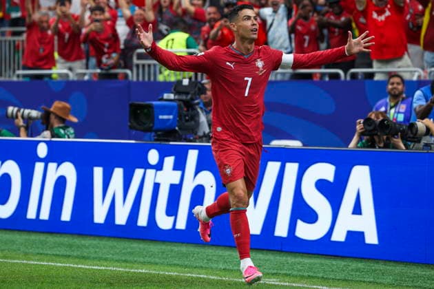 FIFA World Cup, WM, Weltmeisterschaft, Fussball 2026 - Portugal vs Uzbekistan Portugal s Cristiano Ronaldo celebrates a goal against Uzbekistan during the FIFA World Cup 2026 Group K soccer match held at Houston Stadium, Texas, USA, 23 June 2026. Houston Texas UNITED STATES  Copyright: xMIGUELxA.xLOPESx