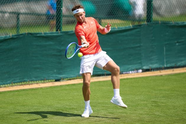 2026 Wimbledon, June 23, Practice LONDON, - JUNE 23: Casper Ruud of Norway playing on fresh courts during the 2026 Wimbledon, June 23, Practice at The all England club, Wimbledon on June 23, 2026 in London, GBR. London The all England club, Wimbledon GBR Copyright: xPeterxvanxdenxBerg ISIxPhotosx 9411