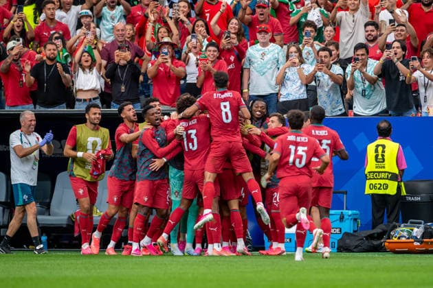June 23, 2026: Portugal forward Cristiano Ronaldo (7) celebrates his goal with teammates during a FIFA World Cup, WM, Weltmeisterschaft, Fussball Group K match between Portugal and Uzbekistan in Houston, TX. .. CSM FIFA World Cup 2026: Portugal Vs Uzbekistan JUN 23  - ZUMAc04_ 20260623_faf_c04_028 Copyright: xTraskxSmithx