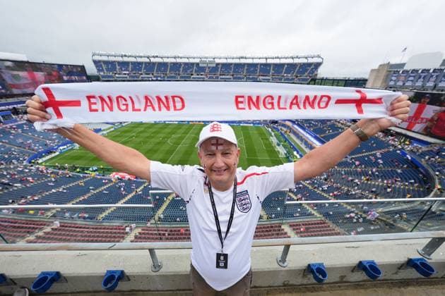 England fan England v Ghana, 2026 FIFA World Cup, WM, Weltmeisterschaft, Fussball Group L, Football, Boston Stadium, Foxborough, Massachusetts, USA - 23 Jun 2026Foxborough Boston Stadium Massachusetts (MA) United States of America EDITORIAL USE ONLY No use with unauthorised audio, video, data, fixture lists, club league logos or live services. Online in-match use limited to 120 images, no video emulation. No use in betting, games or single club league player publications.  Copyright: xIsmaelxAdnan Shutterstockx 16956027r