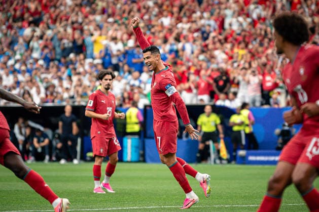 June 23, 2026, Houston, Texas, USA: Portugal forward CRISTIANO RONALDO (7) celebrates after a goal during the FIFA World Cup, WM, Weltmeisterschaft, Fussball 2026 Group K soccer game between Portugal and Uzbekistan at the Houston Stadium. Houston USA - ZUMAp213 20260623_znp_p213_001 Copyright: xLynnxPenningtonx